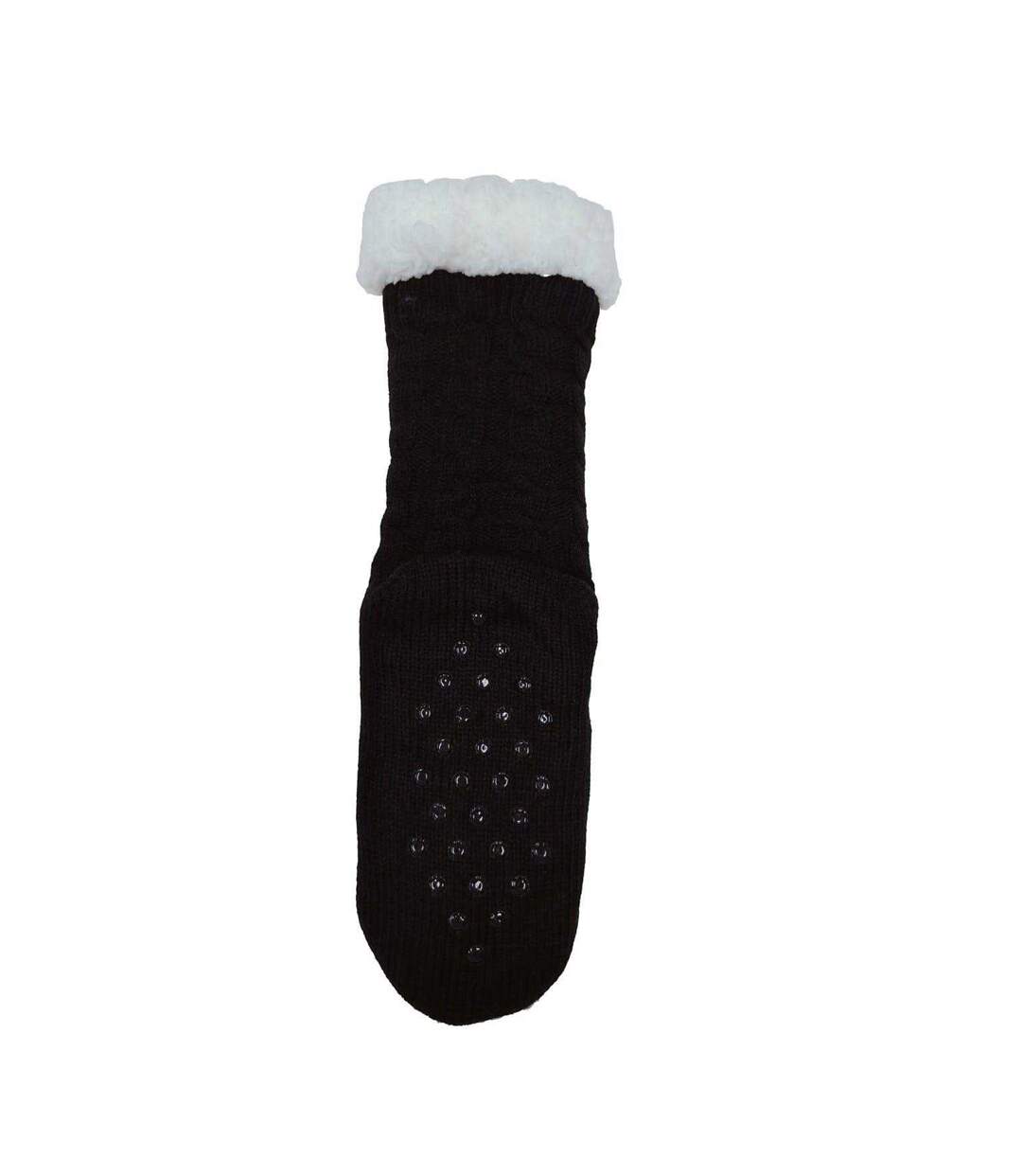 Chaussons Chaussettes Adulte Noir Miso-2