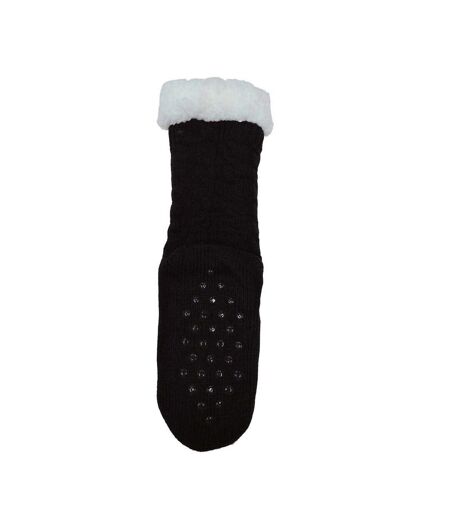 Chaussons Chaussettes Adulte Noir Miso