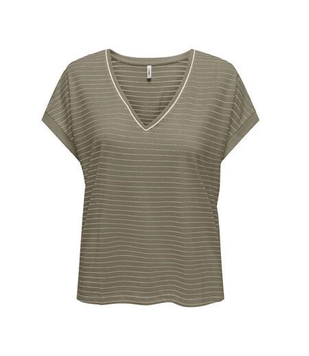 T-Shirt kaki/doré femme only karla