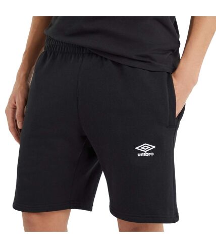 Mens fleece logo casual shorts black Umbro