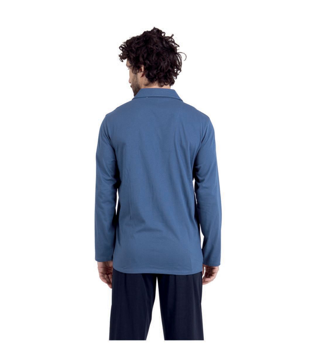 Pyjama long ouvert homme Rayures Ocean Club Athena-3