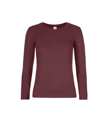 T-shirt Manches Longues #e190 Femme Bordeaux B&C