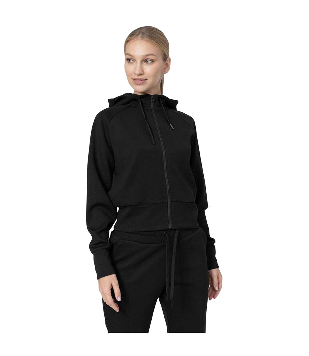 Veste À Capuche H4z22 Bld027 Femme Noir 4F-1