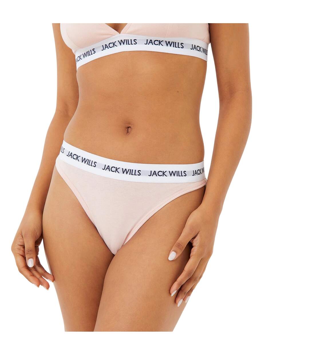 Lot De 3  Strings Motif/style Logo Deptford Femme Rose Blanc Jack Wills-4