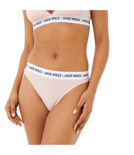 Lot De 3  Strings Motif/style Logo Deptford Femme Rose Blanc Jack Wills