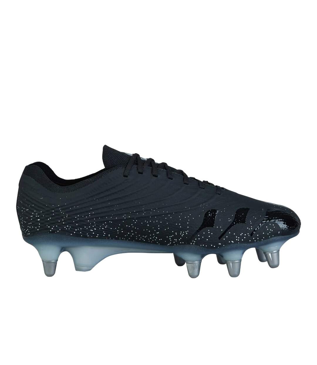 Unisex Adult Stampede Groundbreak Elite Soft Ground Rugby Boots Black Silver Canterbury-1