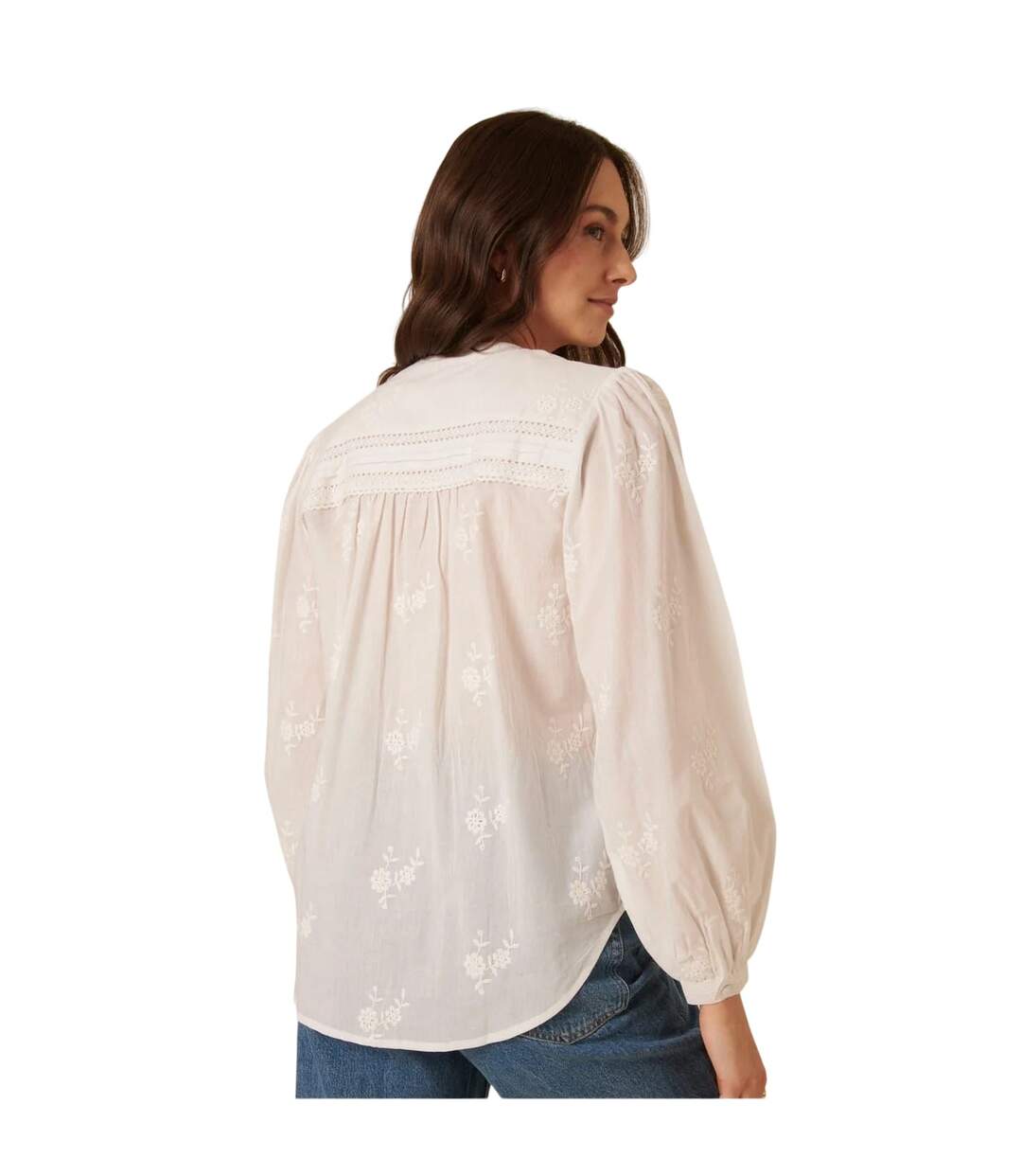 Blouse Manches Longues Motif/style Broderie Femme Blanc Nobody´s Child-3