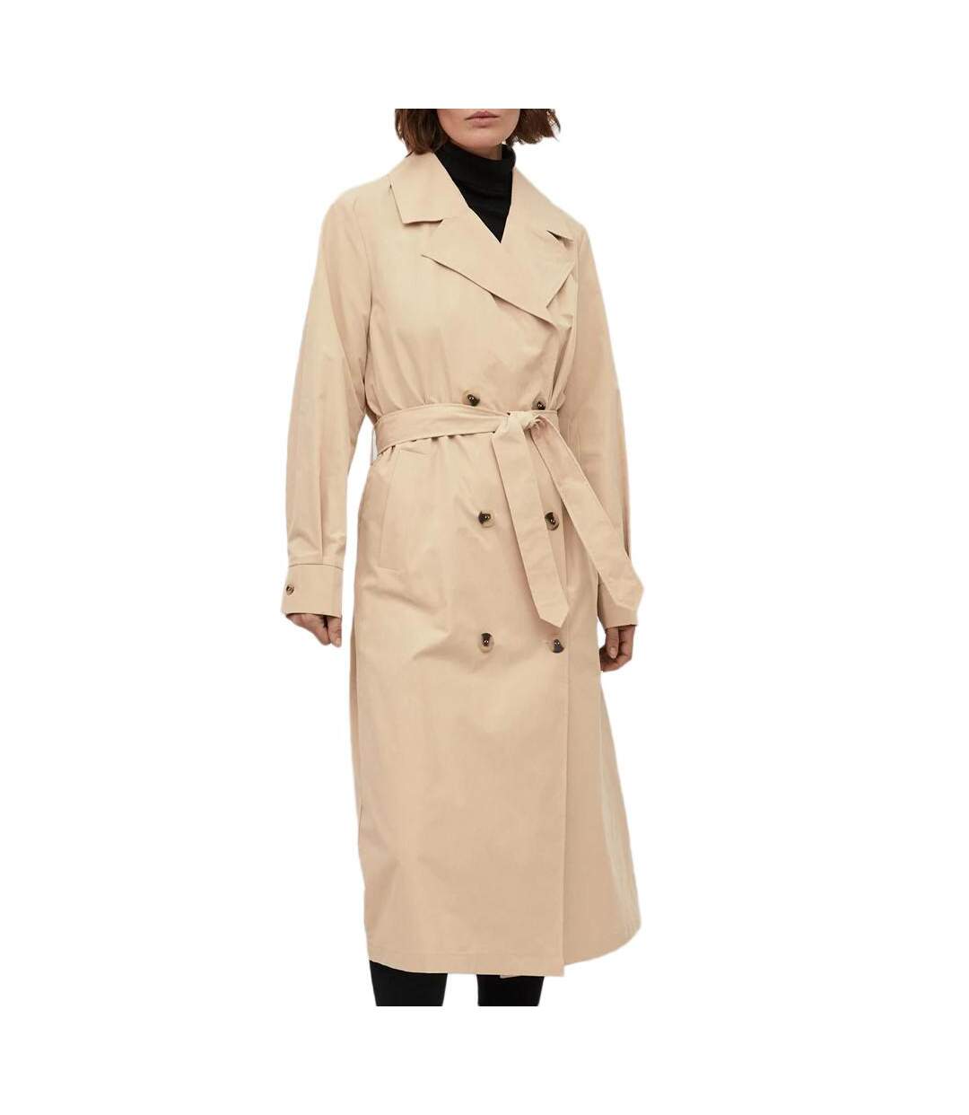 Trench Long Beige Femme Vila Mersin - 34-1