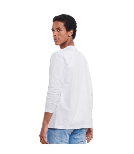 Unisex Adult Plain Classic Long-sleeved T-shirt White Russell