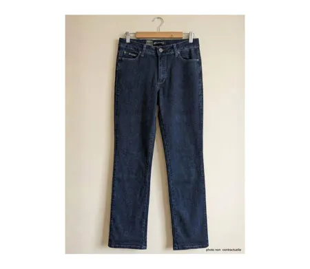 Jean Femme Taille Haute Stretch Bleu Brut - Coupe Confort AXXANO