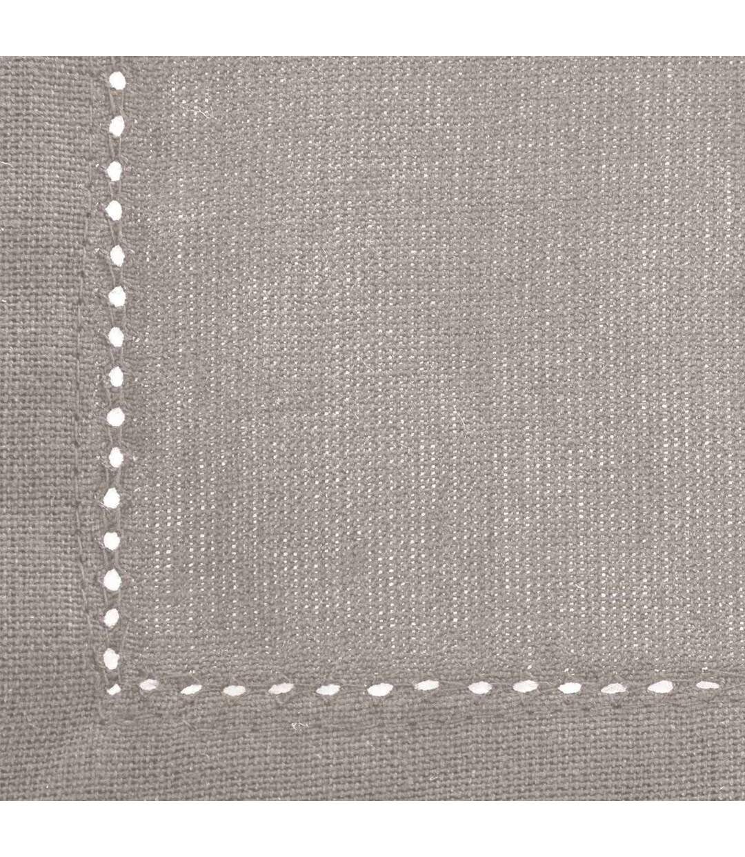 Lot de 4 Serviettes de Table Chambray 40x40cm Gris Clair-2