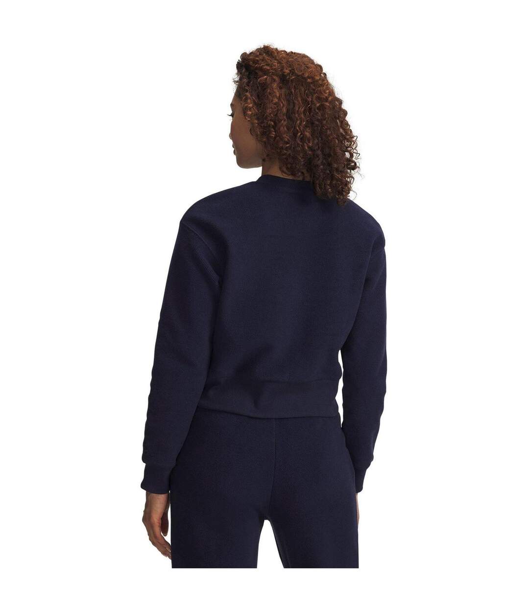 Womens/ladies Varsity Icon Terrycloth Crop Sweatshirt Blue Under Armour-2