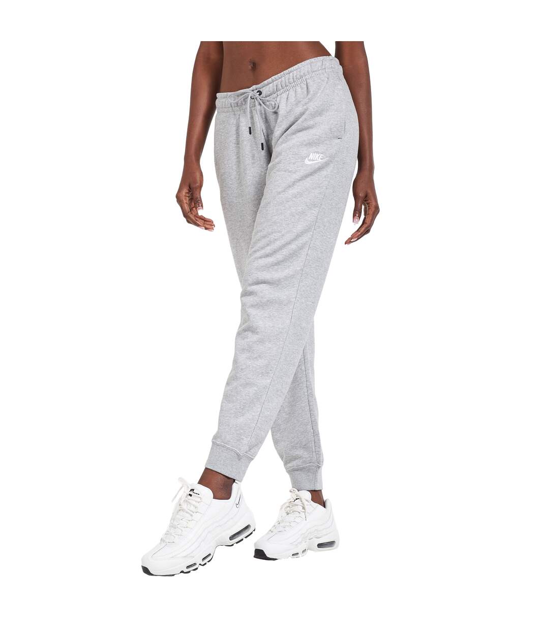 Womens/ladies Essential Fleece Jogging Bottoms Grey Nike-1