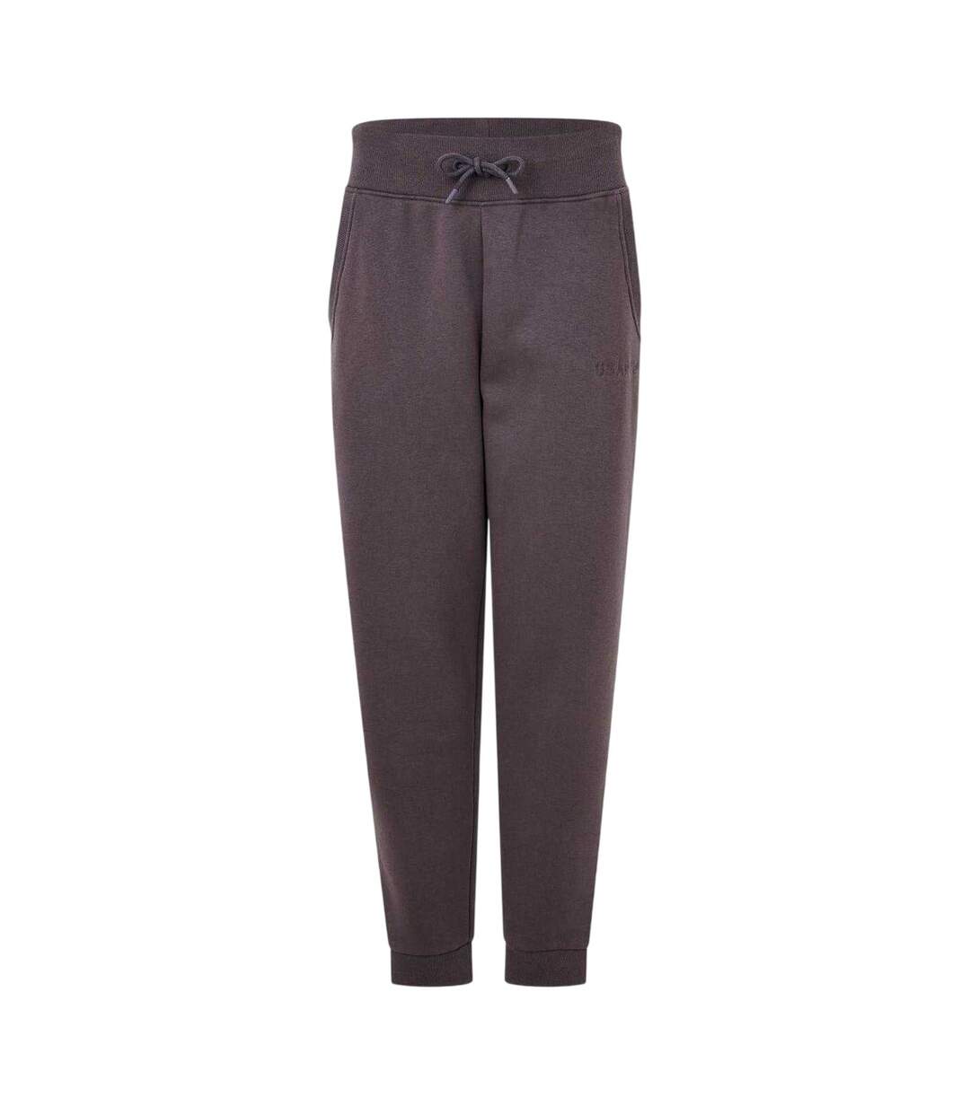 Womens/ladies Cotton Blend Adjustable Waist Classic Joggers Espresso USA-1
