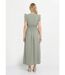 Robe longue sans manches taille plissée-2