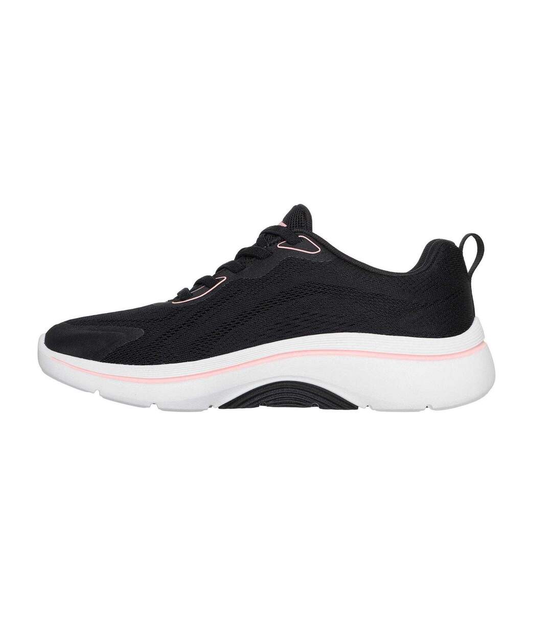 Womens/ladies Go Walk Arch Fit Trainers Black Pink Skechers-2