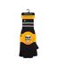 Mens Hi Vis Reflective Fleece Lined Thermal Winter Fingerless Gloves-2
