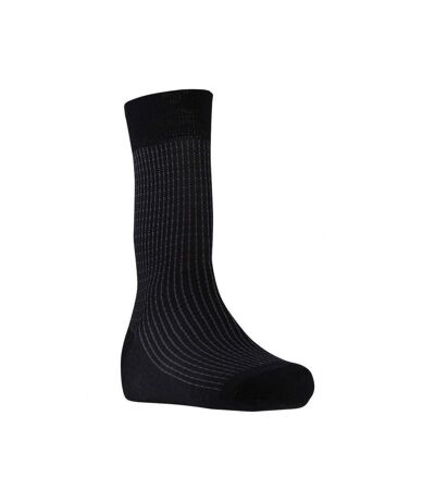 LANDSFORD Chaussettes Homme Fil d'Ecosse LIGNES FINES Noir