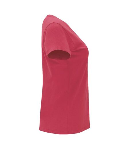 T-shirt Capri Femme Rouge Chrysanthème Roly