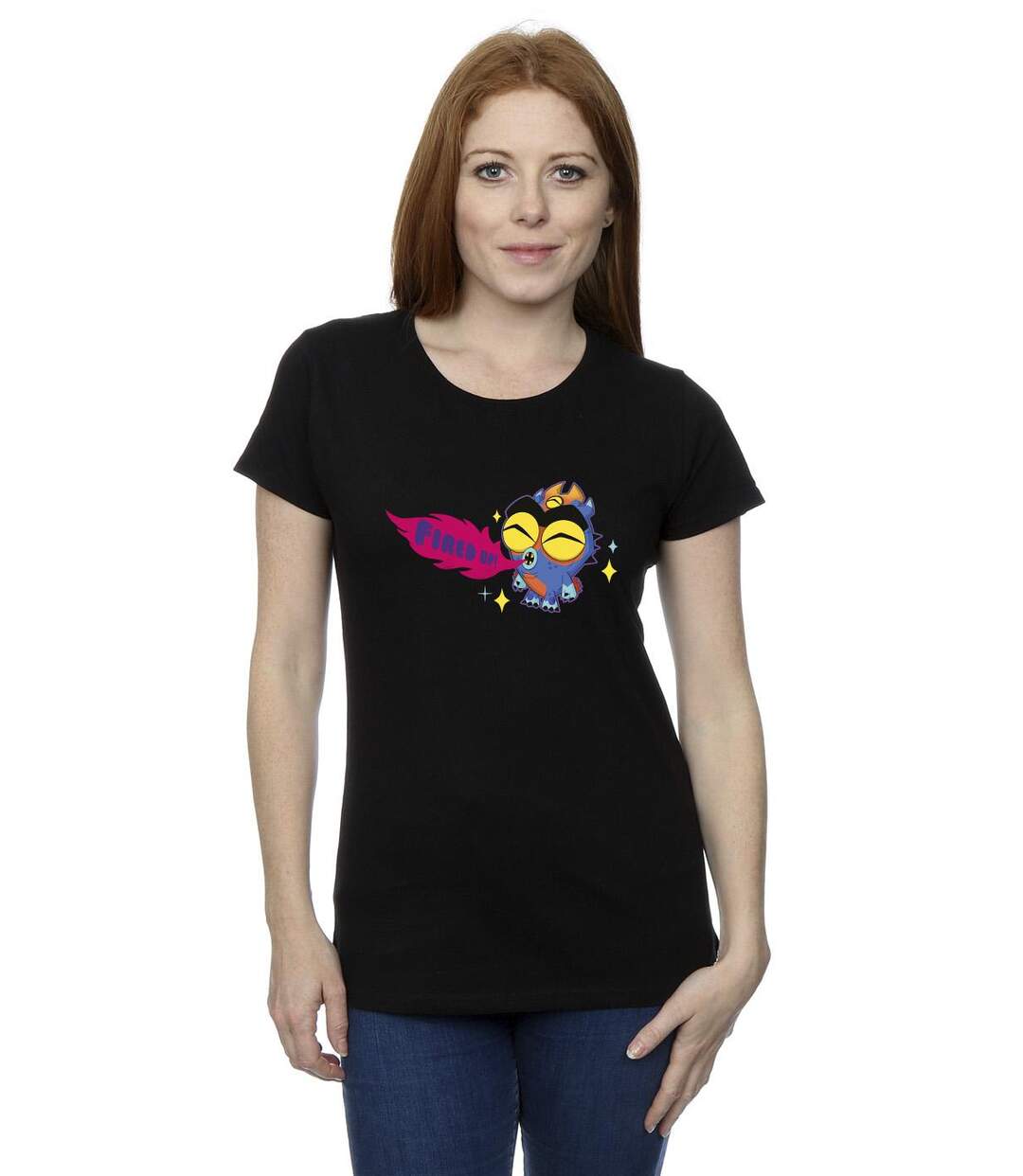 Disney - T-shirt BIG HERO BAYMAX FRED FIRED UP - Femme (Noir) - UTBI13406-2
