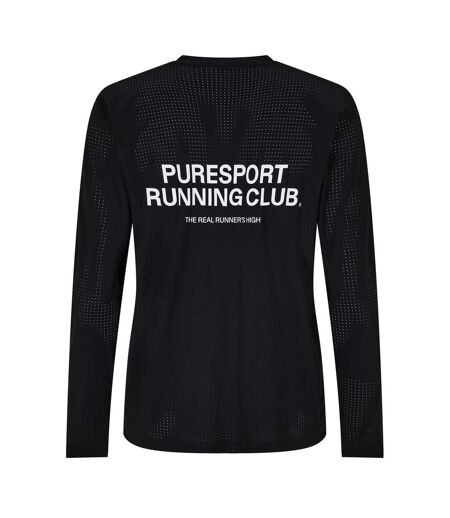 T-shirt Manches Longues Course À Pied Homme Noir Puresport