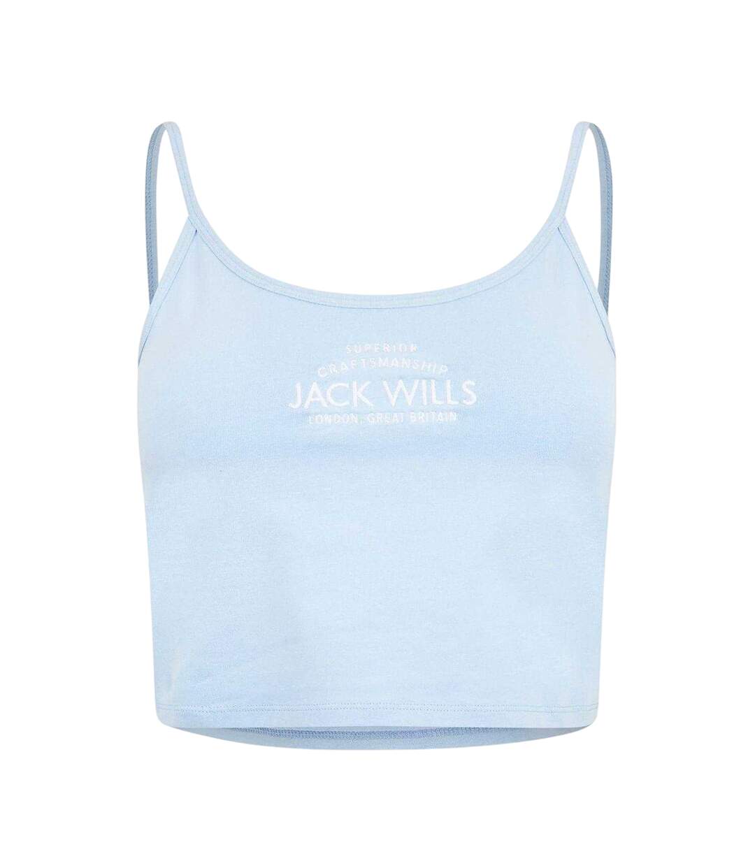 Womens/ladies Double Strap Vest Top Soft Blue Jack Wills-2