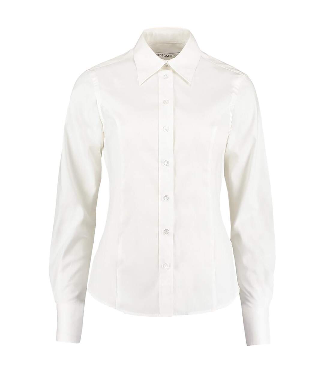 Chemise Oxford À Manches Longues Pour Dames Blanc Kustom Kit-2