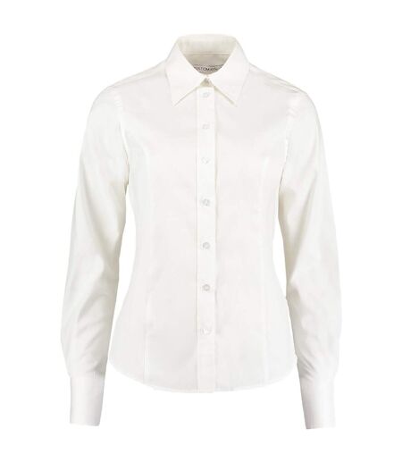 Chemise Oxford À Manches Longues Pour Dames Blanc Kustom Kit
