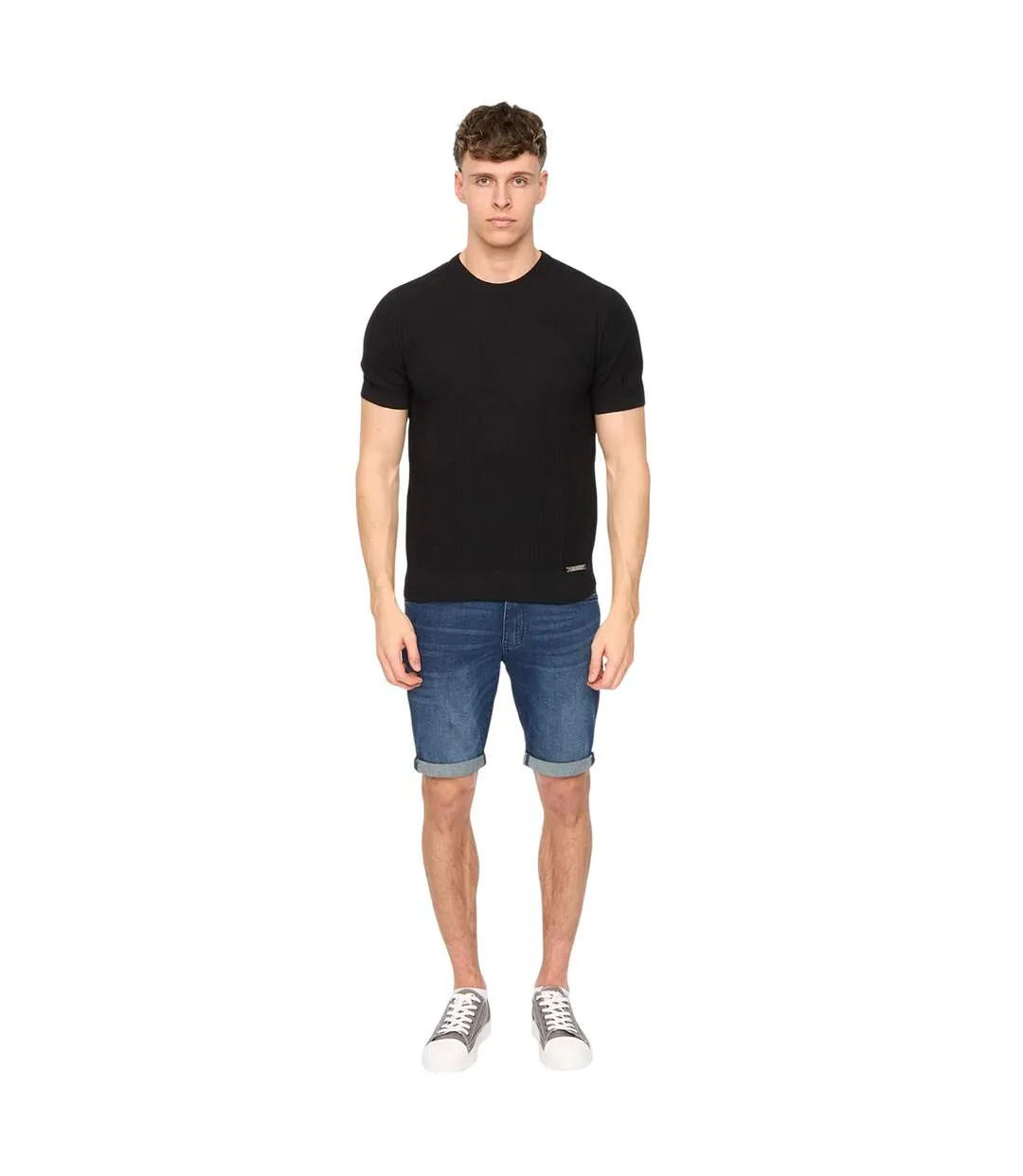 Mens Littleton Knitted T-shirt Black Duck And Cover-1