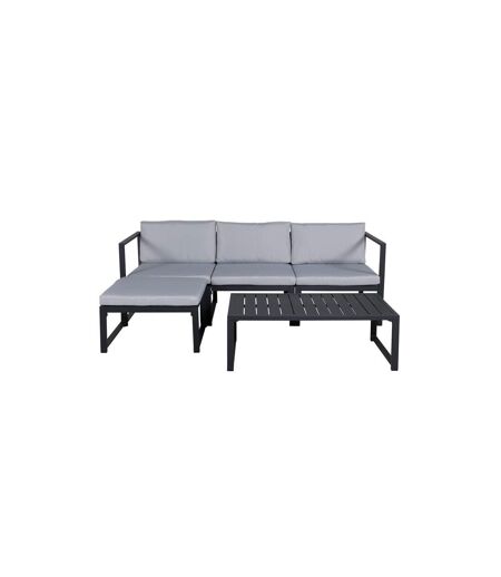 Salon de Jardin Modulable Salvador 200cm Noir & Gris