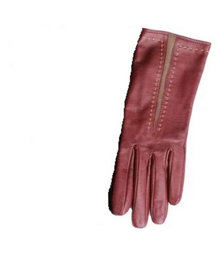 Eastern Counties Leather Womens/Ladies Sadie Contrast Panel Gloves (Taupe/Oxblood)