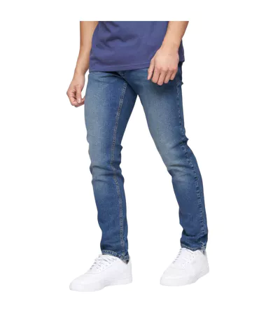 Jean Buraca Homme Délavé À La Pierre Ponce Crosshatch