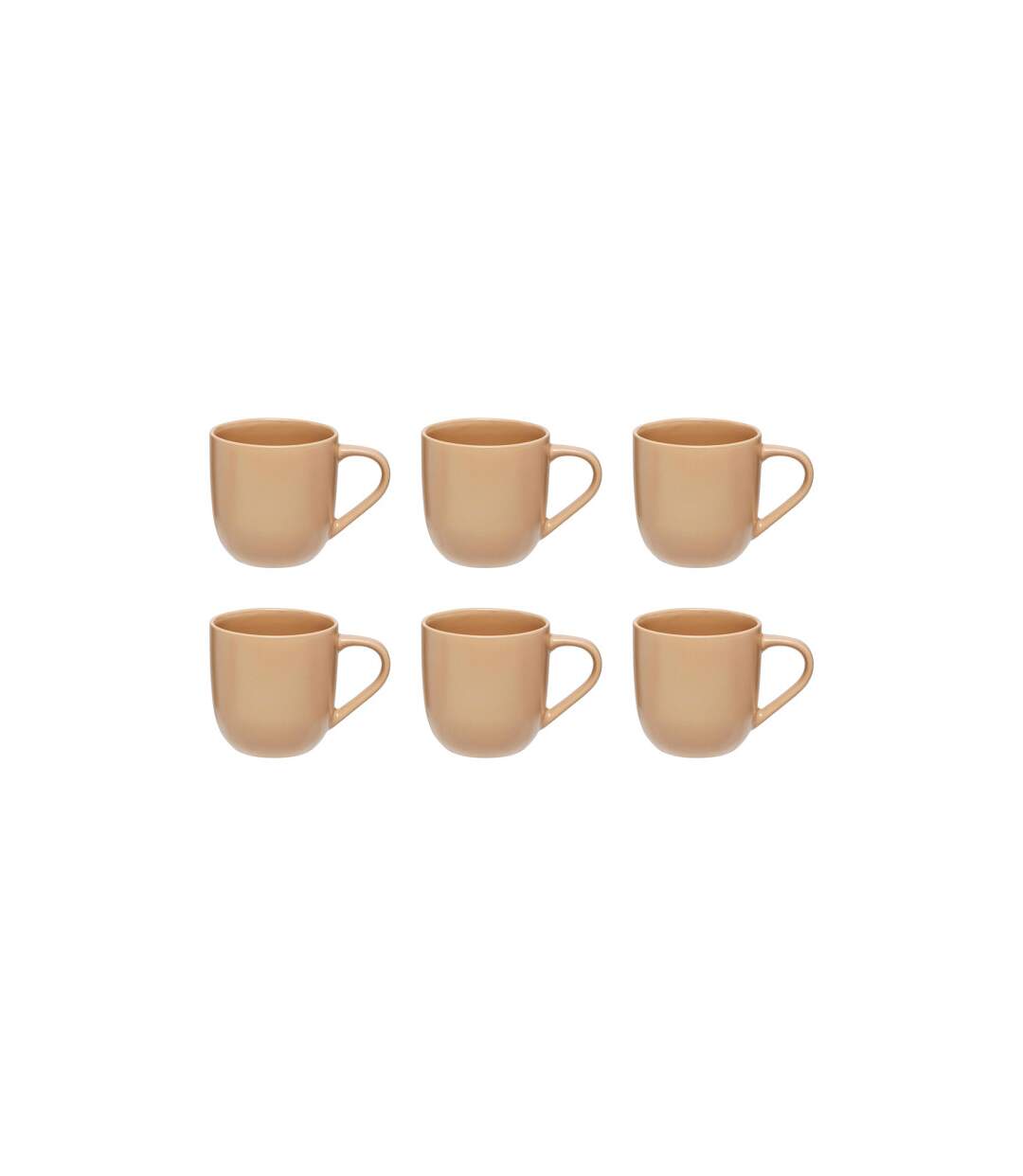 Lot de 6 Mugs en Céramique Maé 24cl Beige-1