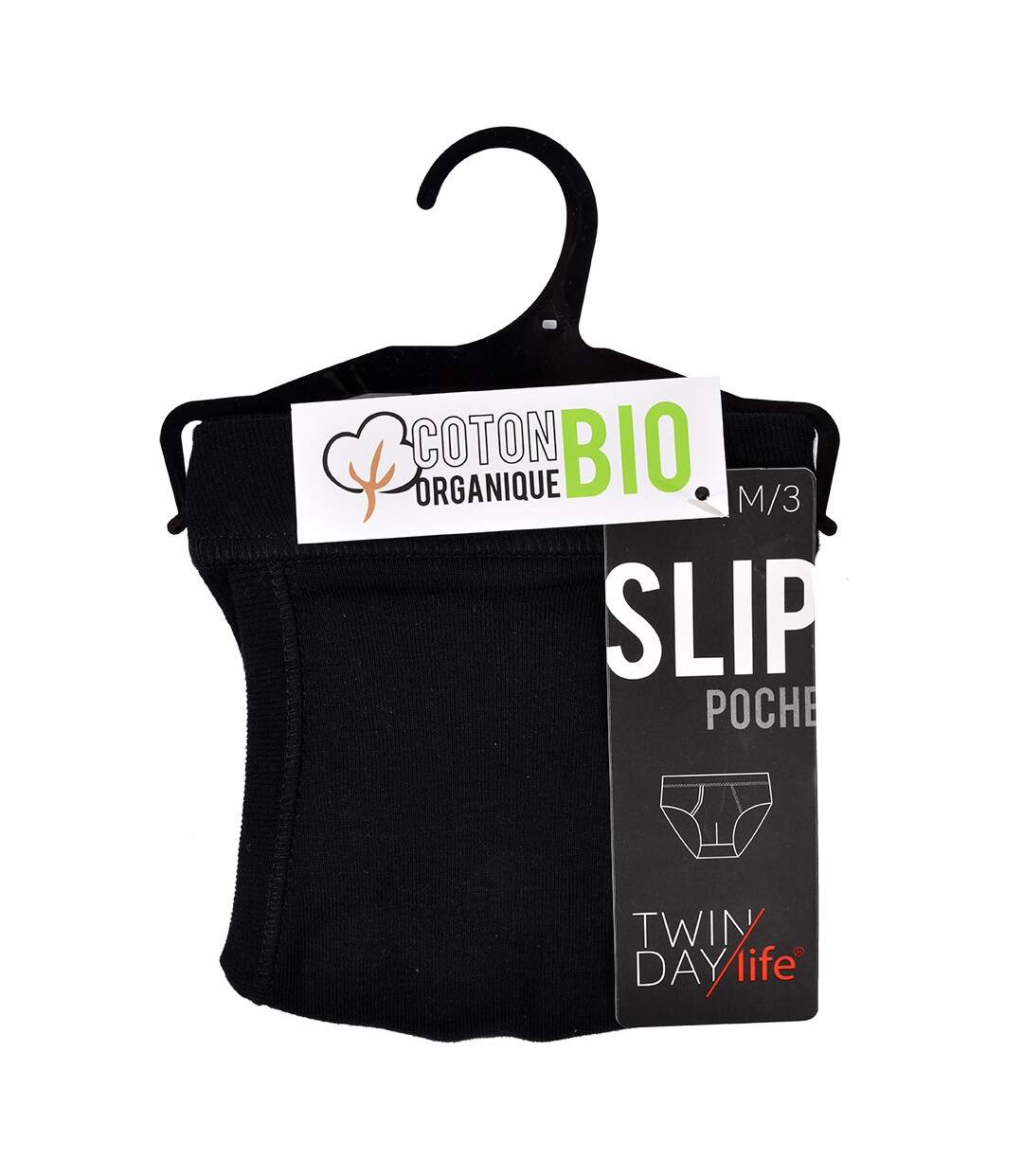 Slip Poche Homme TWINDAY Confort COTON BIO 13123 NOIR Coton BIO