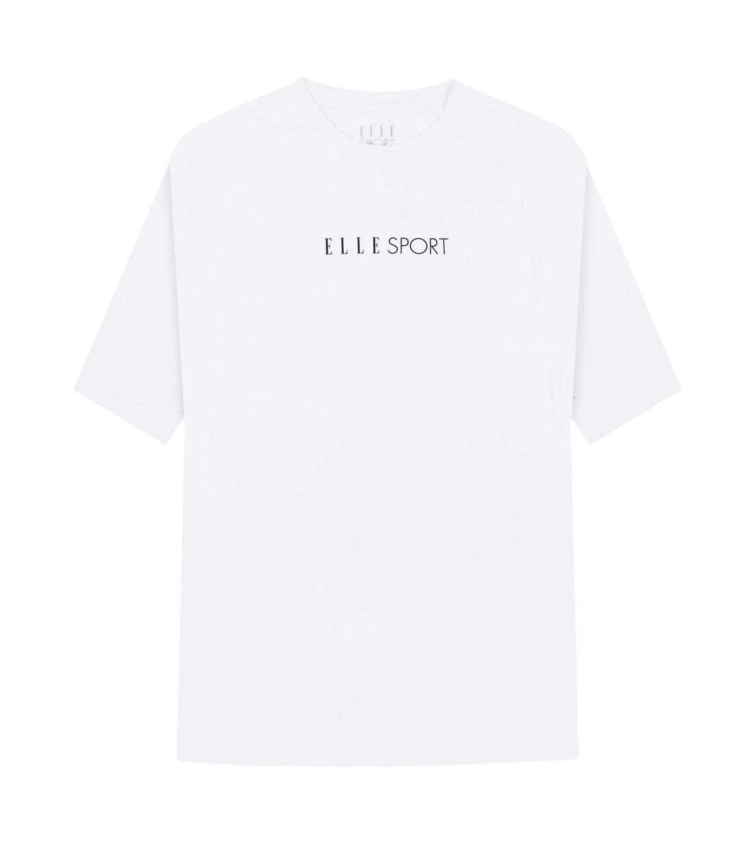Womens/ladies Boyfriend T-shirt White Elle-2