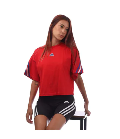 T-shirt Style 3 Rayures Future Icons Femme Rouge Adidas
