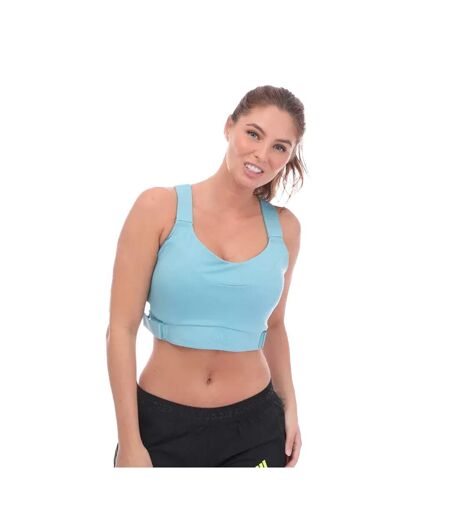 Womens/ladies fast impact high support sports bra blue Adidas