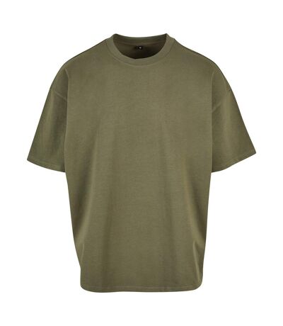 Build Your Brand Mens Plain Ultra Heavyweight T-Shirt (Olive)