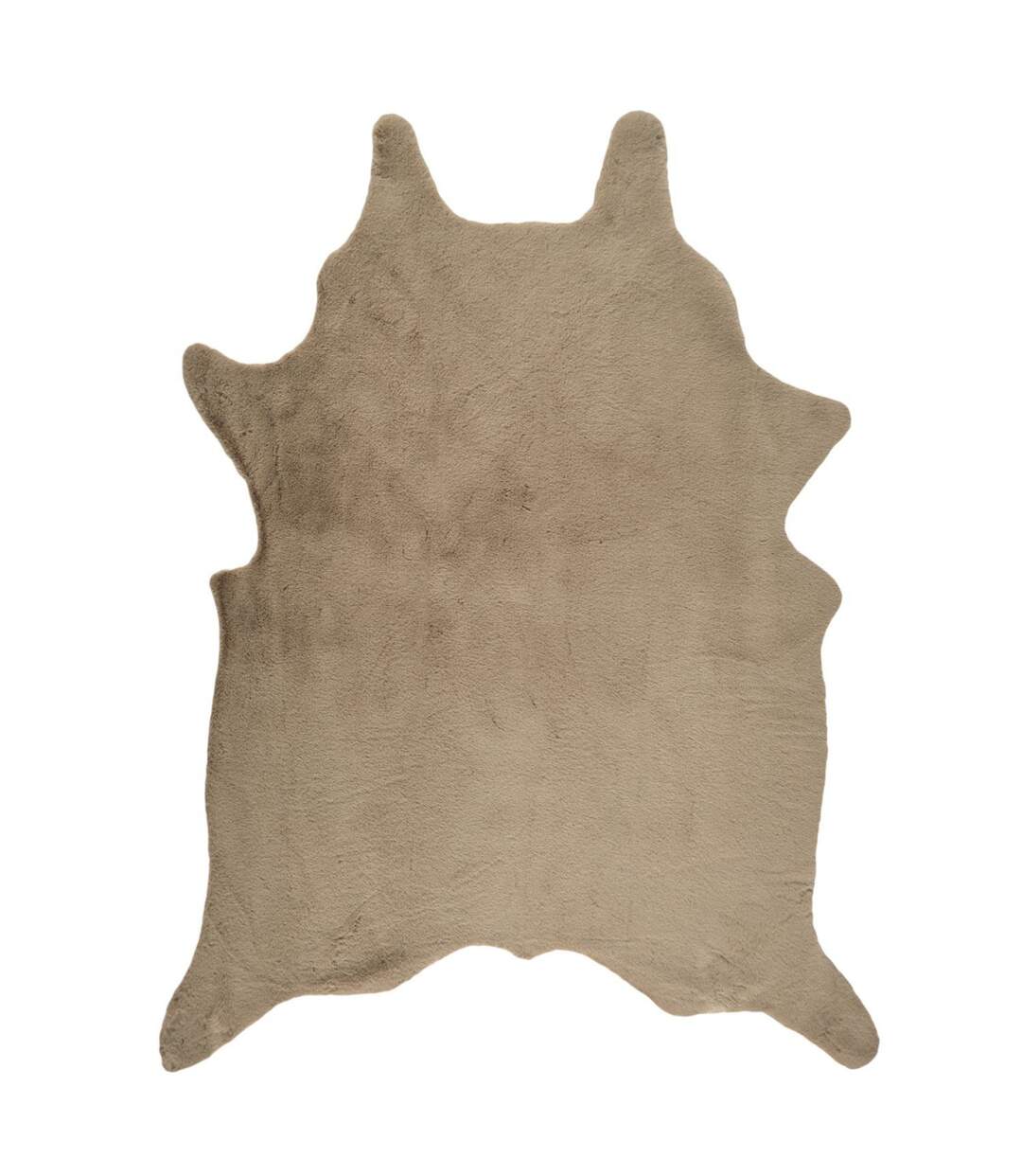 Tapis Fausse Fourrure Effet Peau 120x158cm Taupe-1