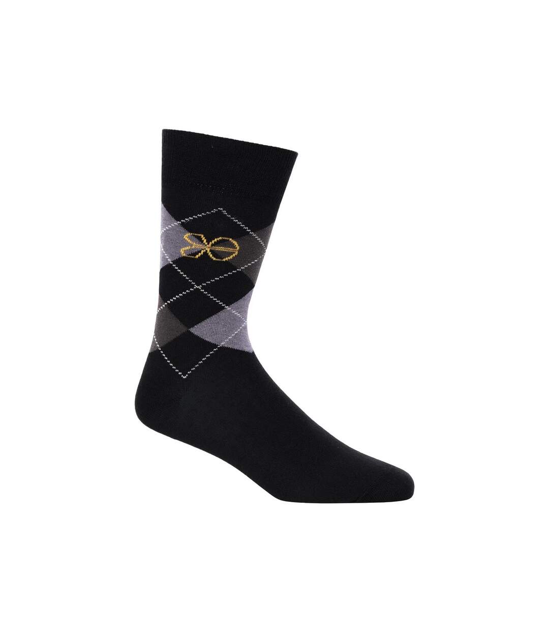 Pack of 5  Mens regaline crew socks  black Crosshatch-4