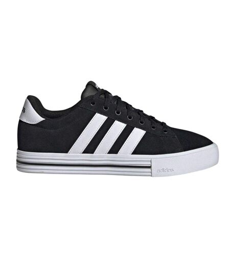 Mens Daily 4.0 Leather Flat Trainers Black Adidas