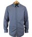 CHALLENGER CH5004 — Chemise à carreaux manches longues bleu et beige : coupe confort en pur coton-2