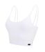 Womens/ladies Ava Ribbed Cropped Tank Top White Lee-3