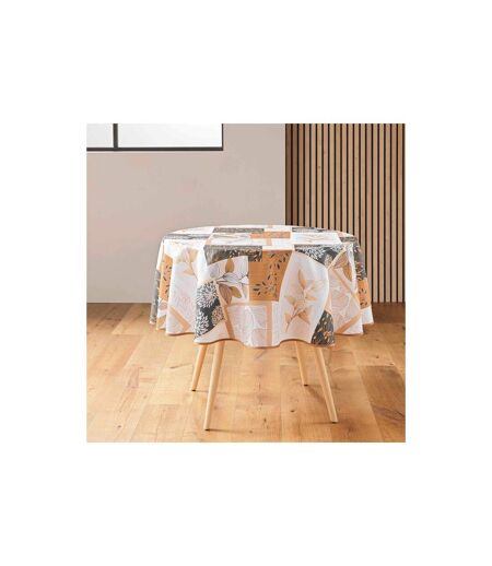 Nappe Ronde Antitache Imprimé Faya 180cm Naturel