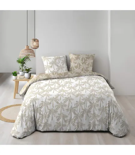 Parure de Lit 3 Pièces Oliana 240x220cm Beige