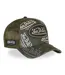 Casquette trucker effet usé avec patch et print Café Olive Vondutch-4