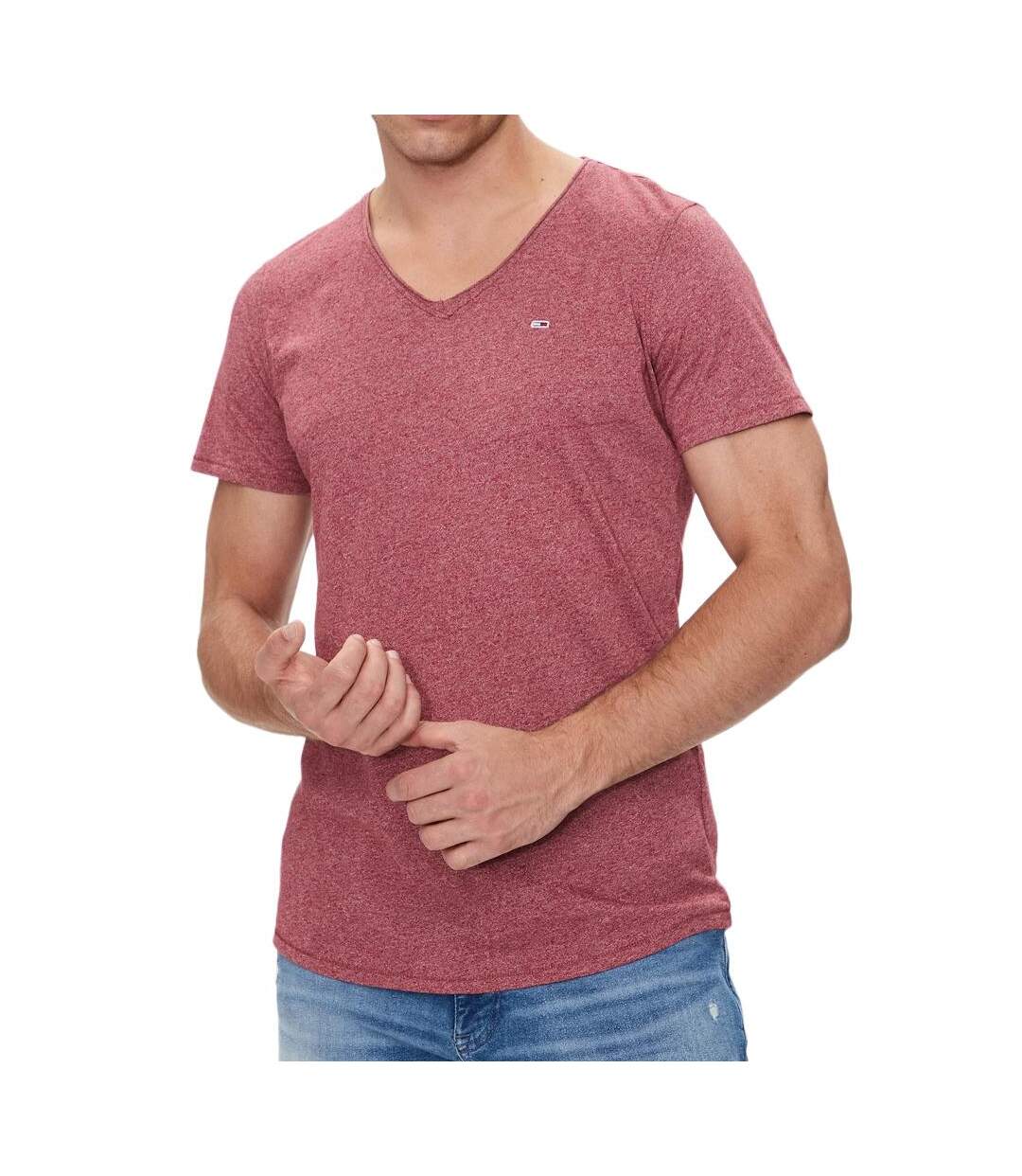 T-shirt Rouge Homme Tommy Hilfiger Xslim Jaspe - L-1