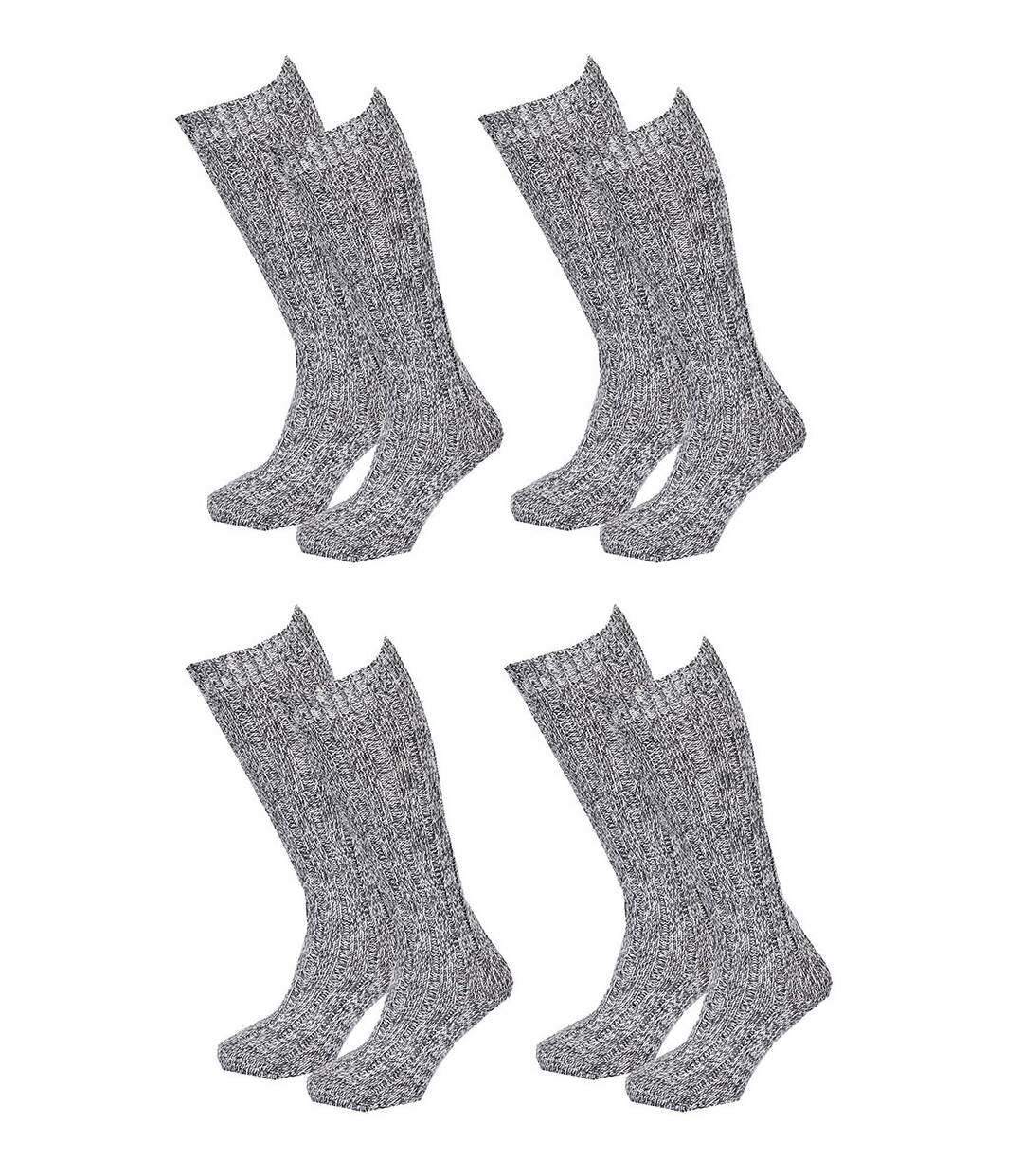 Chaussettes hautes homme Laine Majoritaire Pack de 4 Paires LAINE Gris