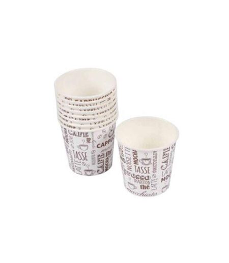 Lot de 50 Gobelets en Carton Expresso 12cl Blanc