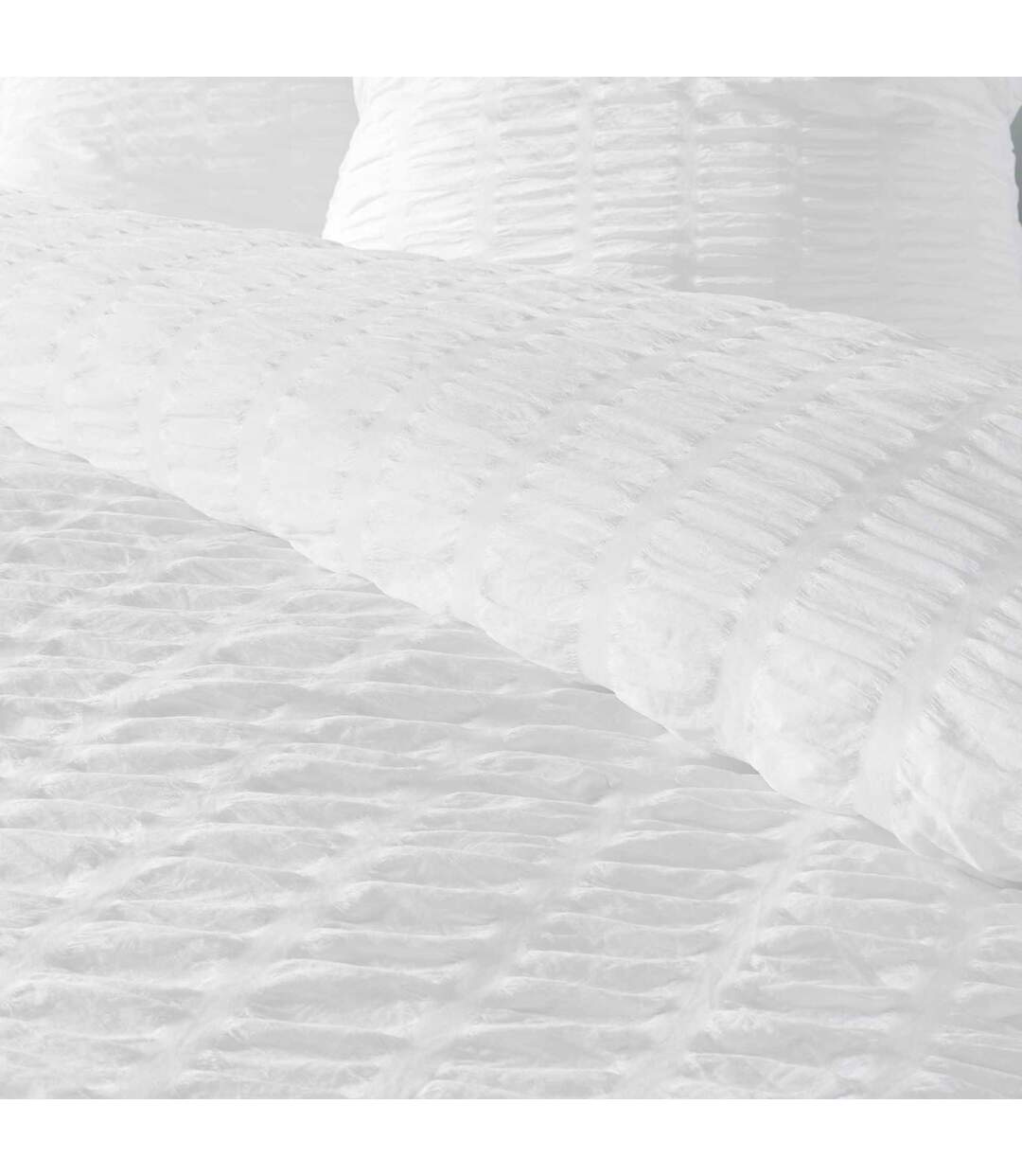 Parure de Lit 3 Pièces Plissia 240x220cm Blanc-3